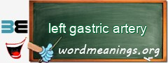 WordMeaning blackboard for left gastric artery